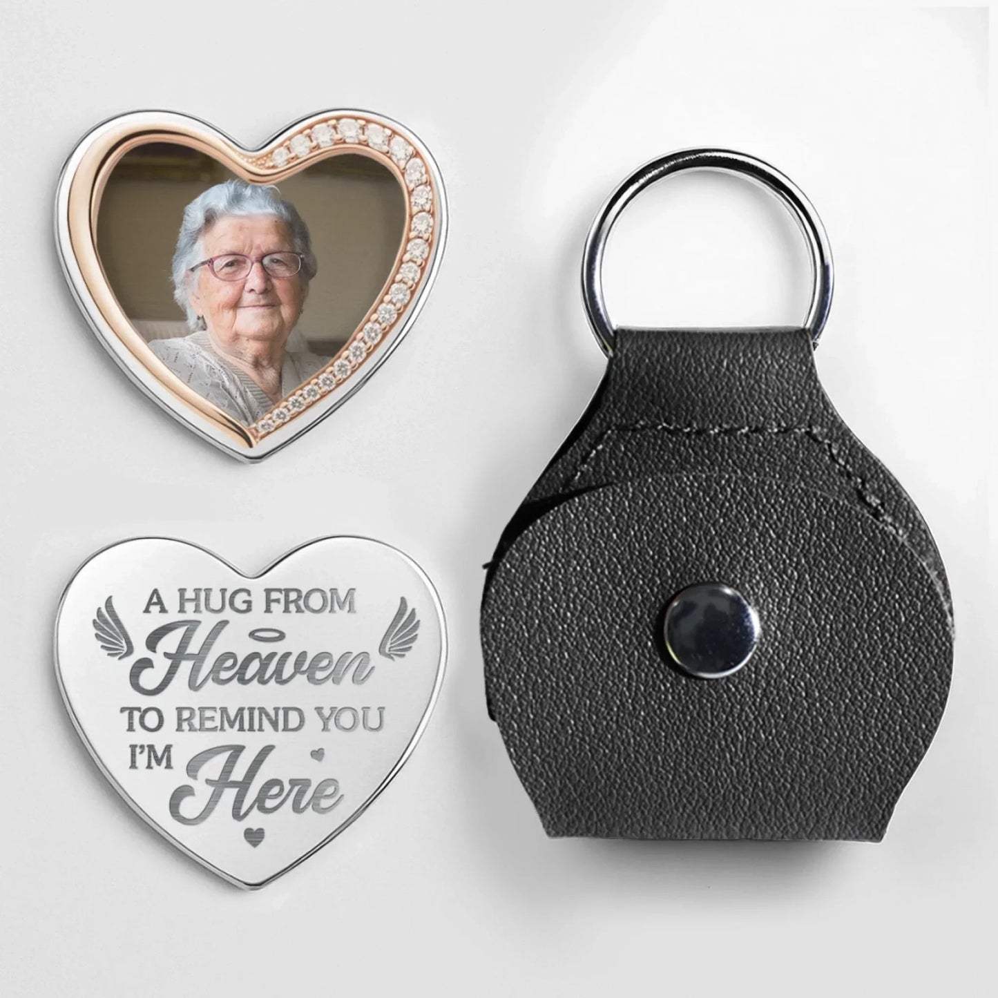 Personalized Pocket Hug Keychain with Heart Design, Sentimental Gift