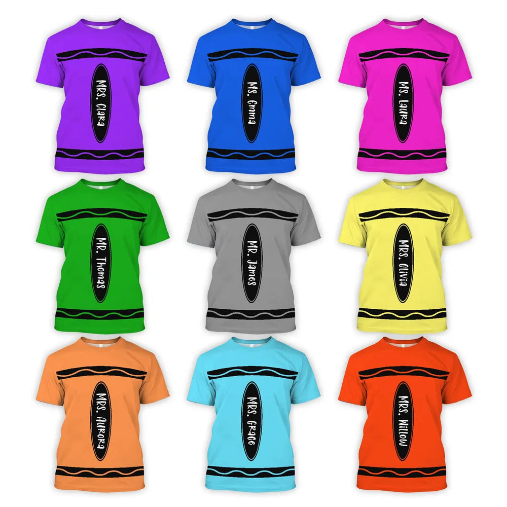 Classic Tee Personalized “MRS. ” or  "MR." Teacher Shirt – Purple Tribute Gift