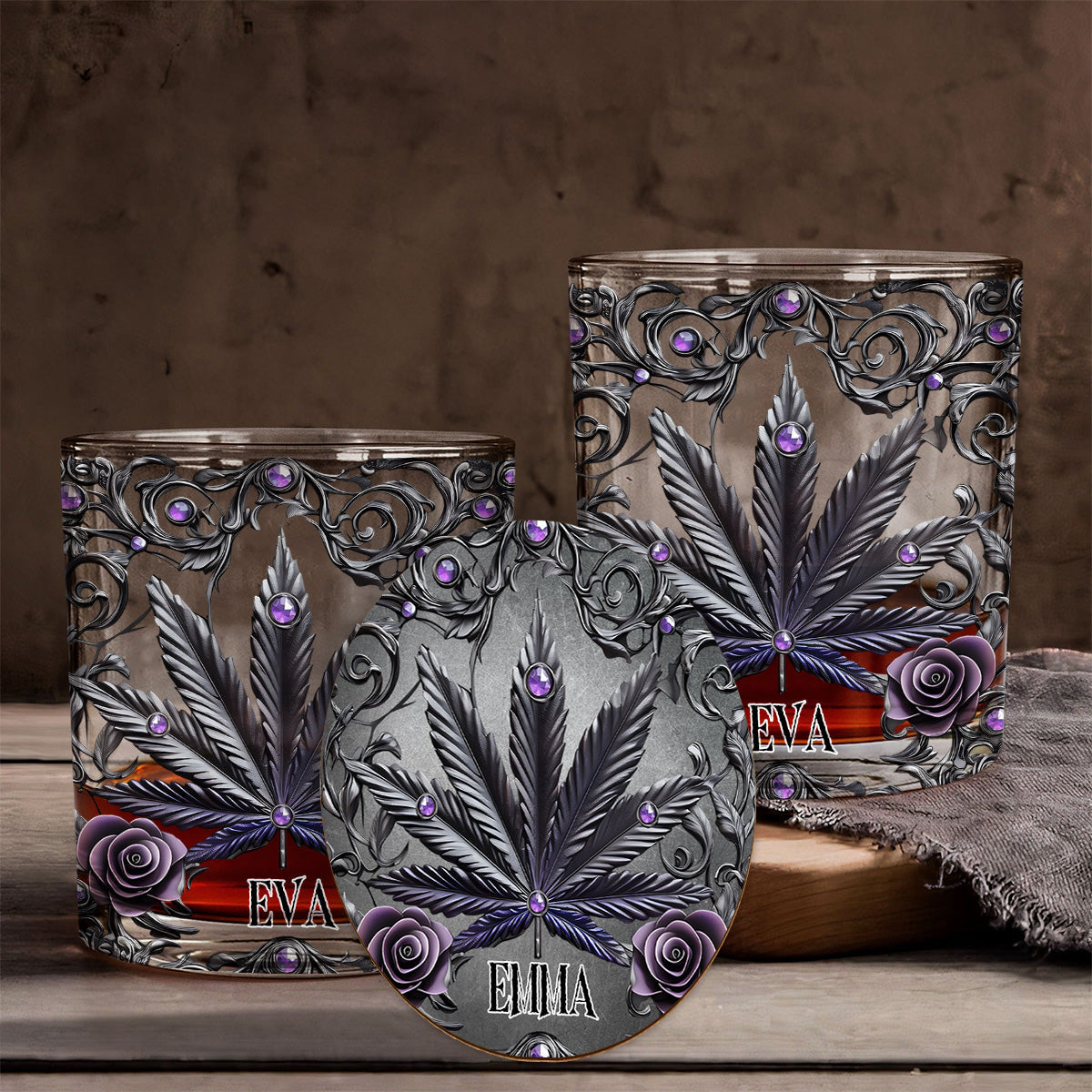 Beautiful Marijuanas - Personalized Weed Whiskey Glass