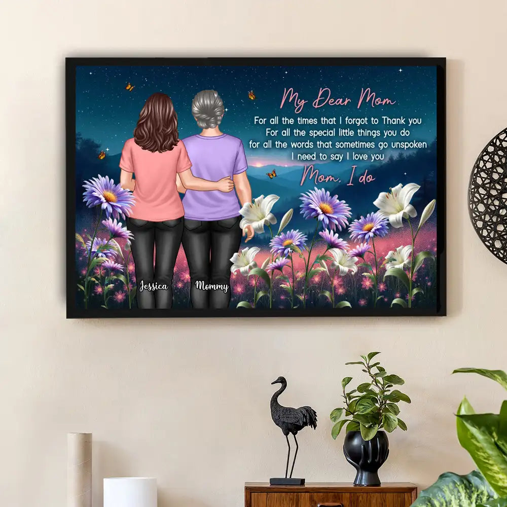 Custom Mother-Daughter Poster or Canvas with Personalized Design