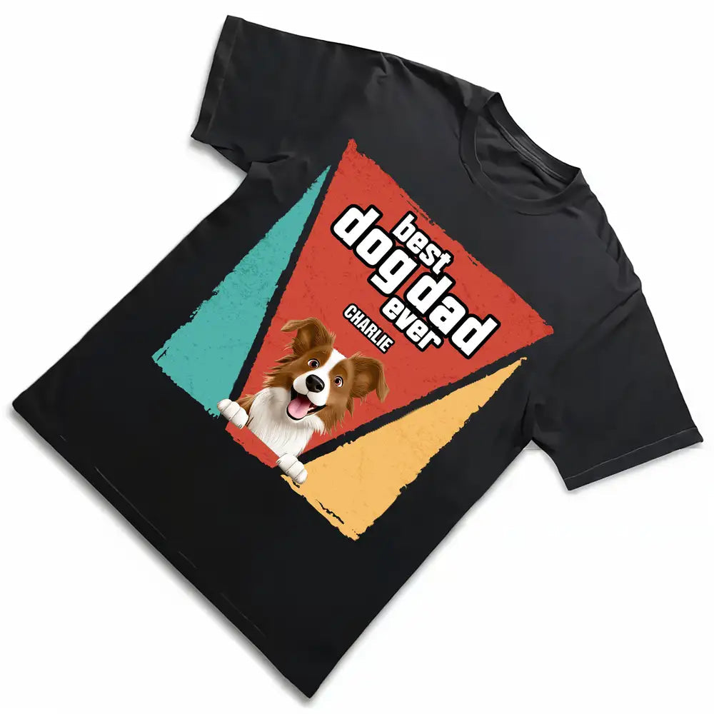Personalized Dog Dad Shirt – Custom Pet Names with Cartoon Dogs, Perfect Gift for Pet-Loving Dads