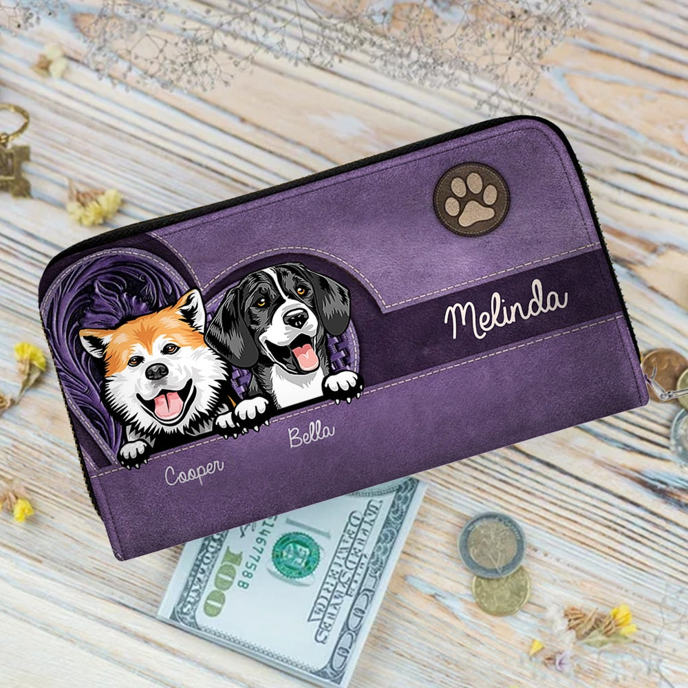 Custom Dog Breed Leather Wallet – Stylish & Sentimental Personalized Gift for Pet Owners – Elegant & Durable Design