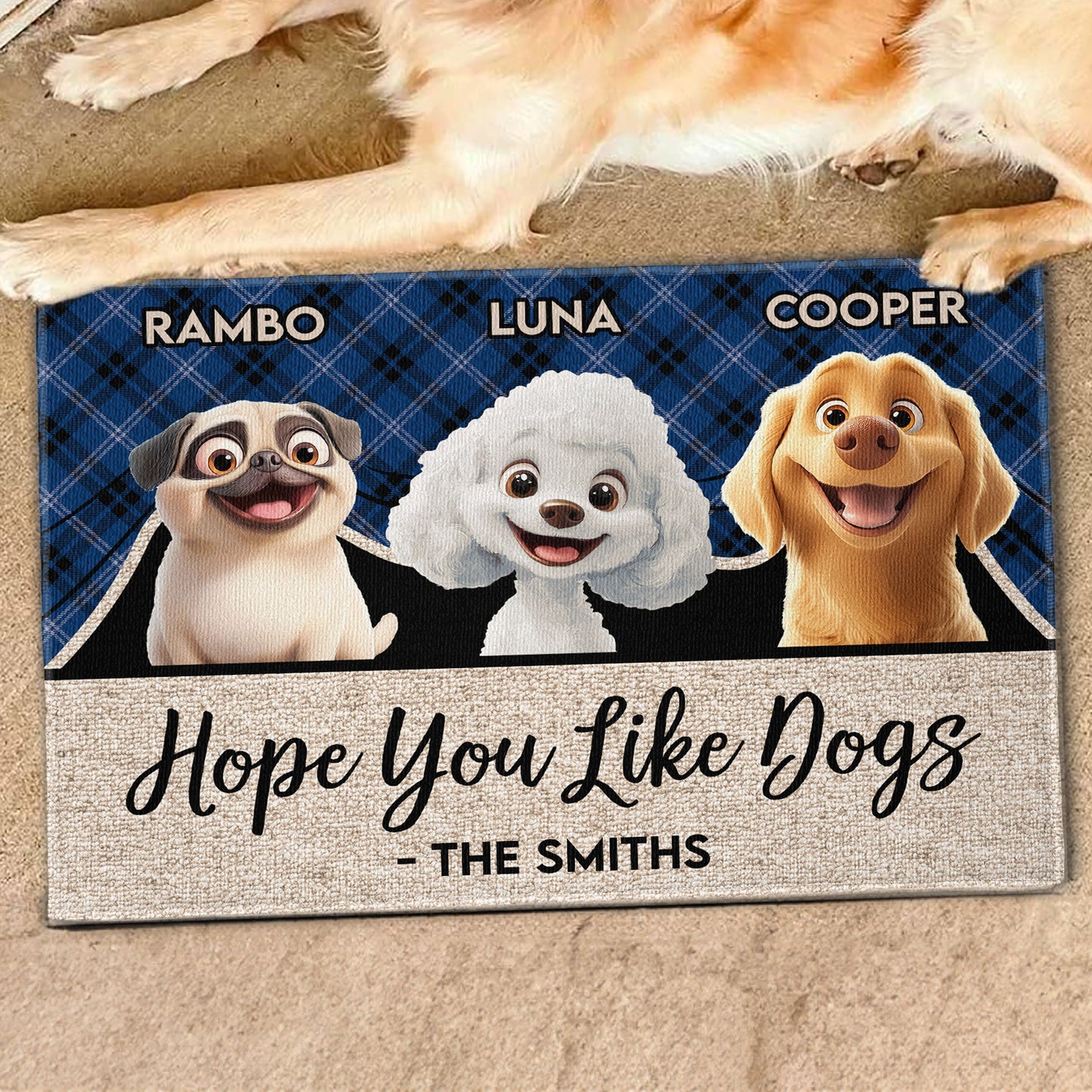 Hope You Like Dogs - Personalized Pet-Themed Doormat, Perfect for Home Decor and Valentine's Gifts, Available in Standard and Premium Options