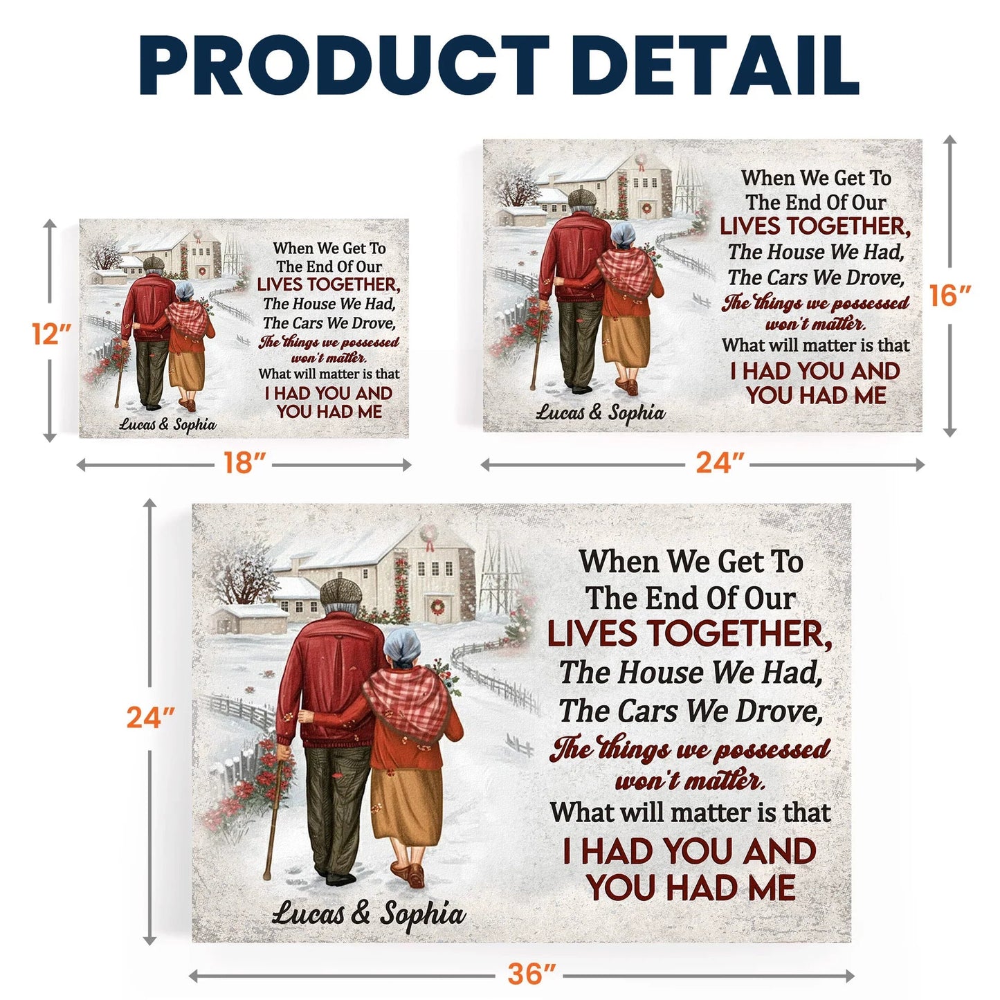 Custom Lives Together Poster for Couples – Snowy Country Walk Artwork, Sentimental Wall Art & Heartfelt Christmas or Anniversary Gift