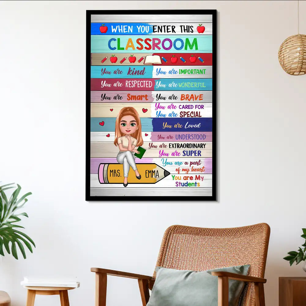 When You Enter This Classroom Poster – Colorful Back-to-School Wall Art for Teachers and Students
