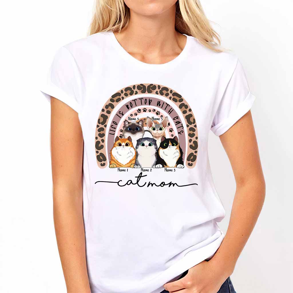Cat Mom - Personalized Cat T-shirt and Hoodie