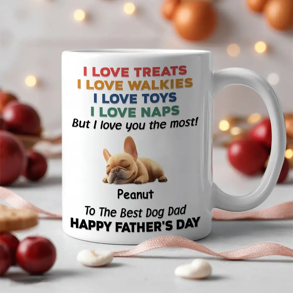 Custom Dog Dad Humor Mug, Personalized Holiday Gift Cup