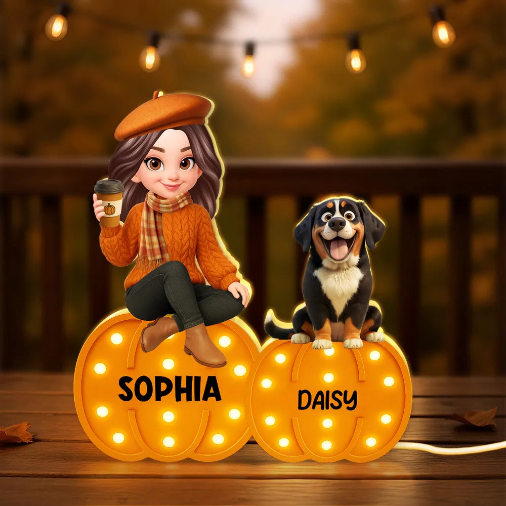Personalized Pumpkin Light Box - Perfect Fall Décor for You and Your Pet