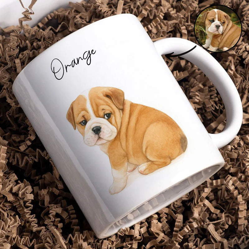 Custom Watercolor Pet Portrait Mug – Perfect for Dog Lovers