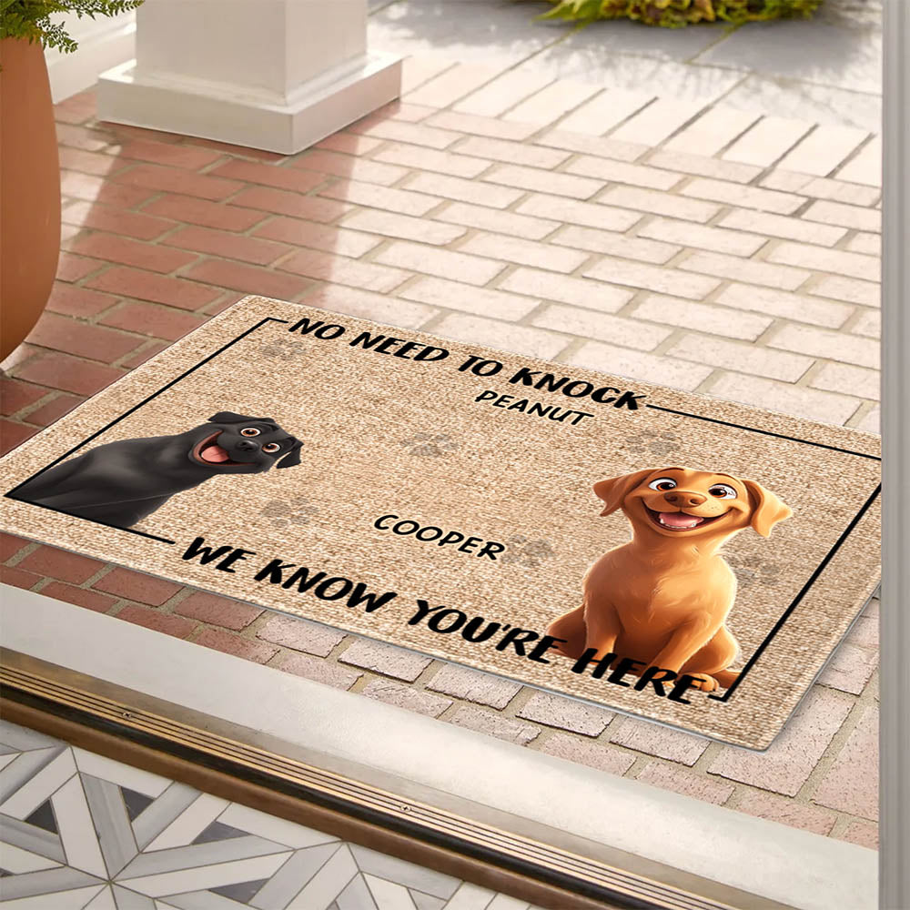 Personalized Pet Doormat – Cute Dog Design, Perfect for Valentine's, Family Gifts, Available in Standard and Premium Options