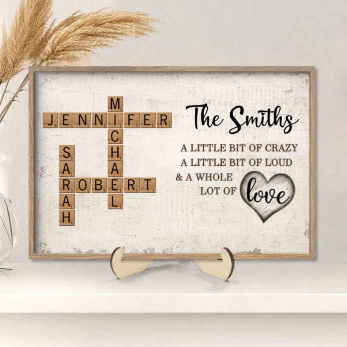 Personalized Family Name Scrabble Poster or Keychain - Unique Gift for Family Love & Memories