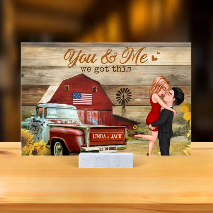 You & Me Rustic Vintage Truck Themed Couple Poster, Romantic Gift for Anniversaries