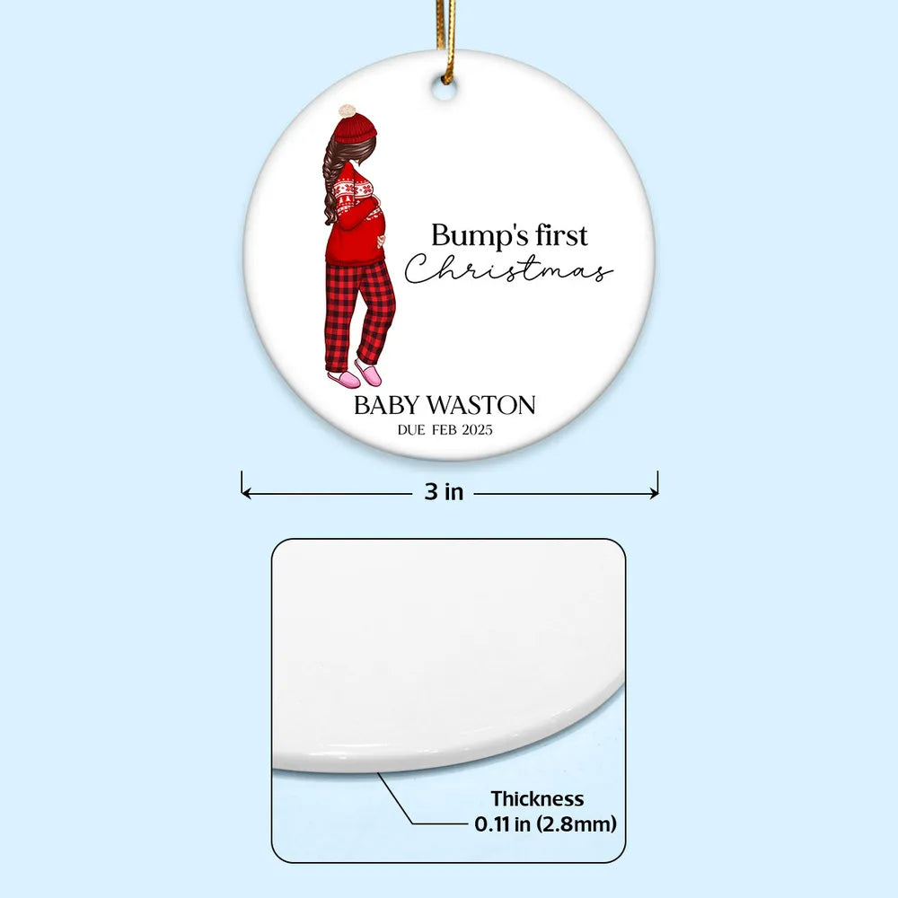 Personalized Ceramic Ornament for Mom-to-Be Christmas Keepsake