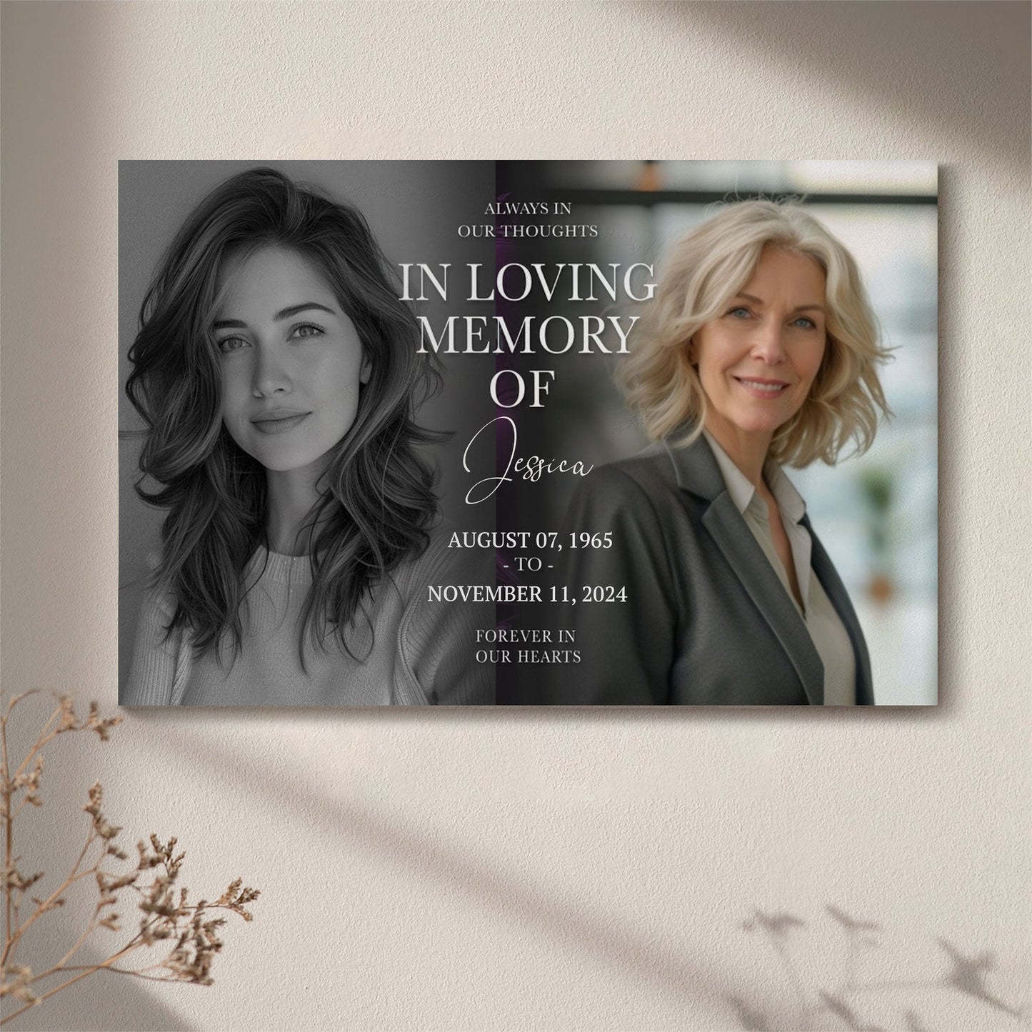Forever In Our Hearts Canvas - Celebrate the Life of Your Loved Ones with Personalized Memorial Poster or Canvas