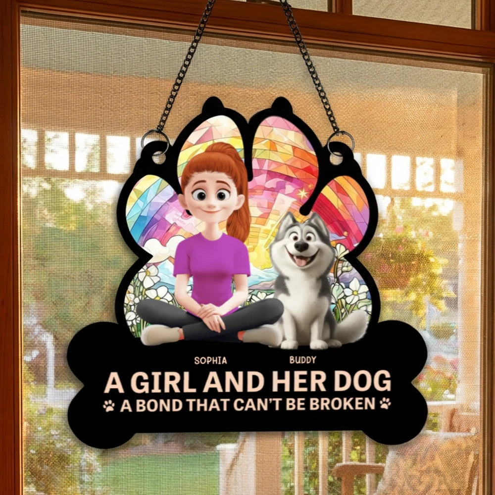 Custom Dog Lover Ornament – Heartfelt Wooden Decor for Dog Moms – Perfect Gift for Pet Owners