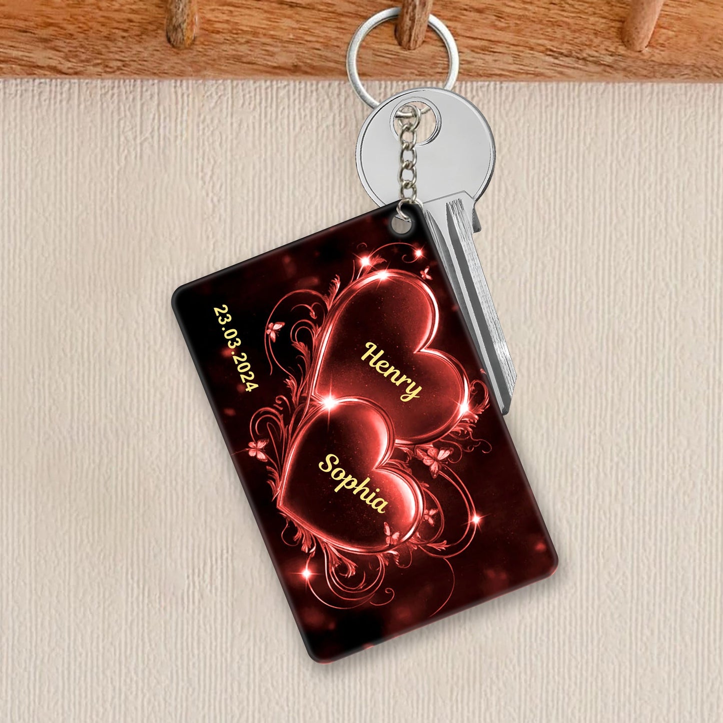Romantic Double Heart Neon Poster or Canvas - Personalized Valentine’s Day Gift for Couples, Bedroom Decor