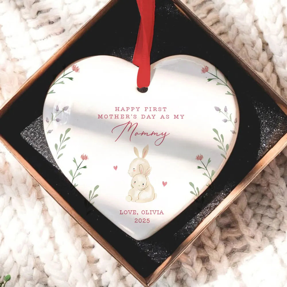 Happy First Mother’s Day as My Mommy – Personalized Ceramic Ornament, Gift for New Moms
