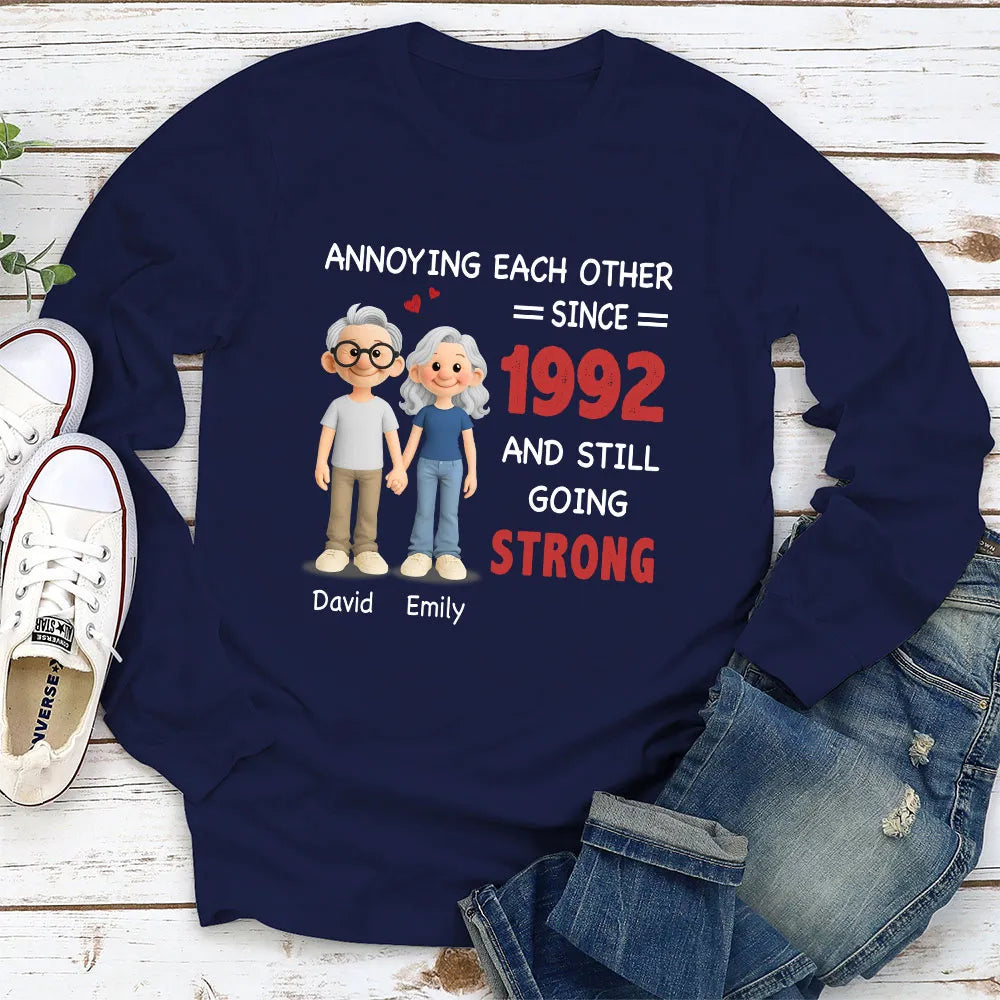 Personalized Annoying Each Other Still Going Strong Classic Tee for Couples, Cute Cartoon Gift