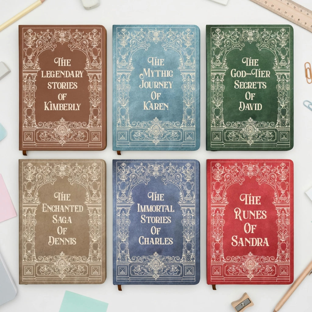 Personalized Leather Journal with Mythic Adventure Book Cover Look, A Creative Gift for Writers, Readers, and Dreamers