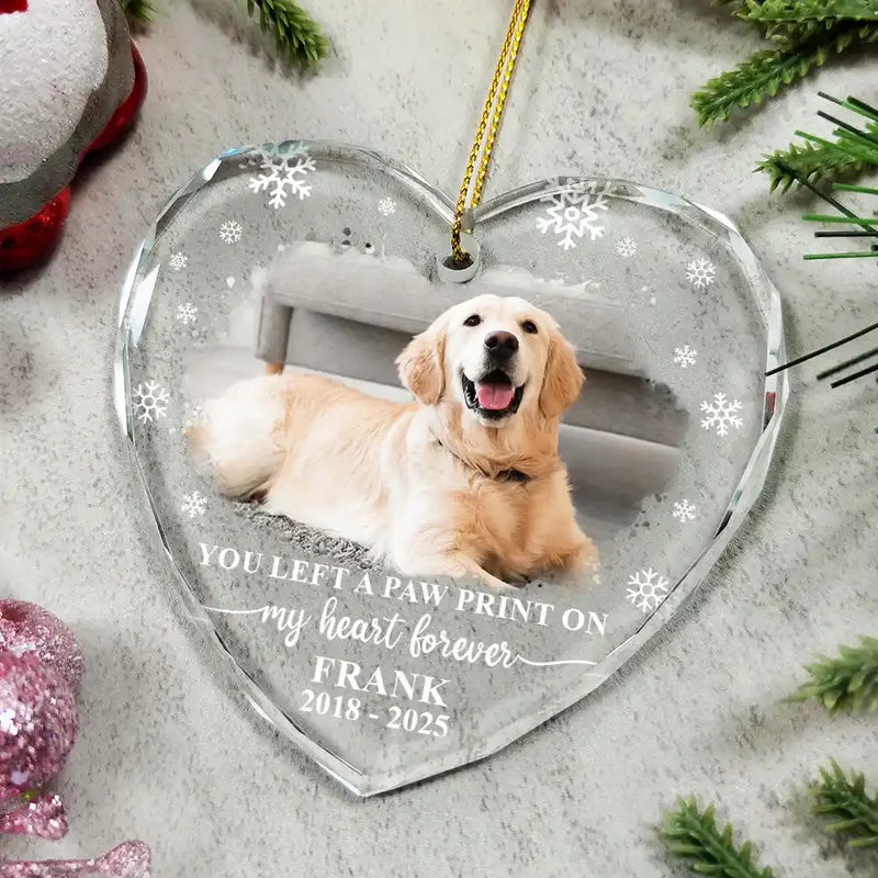 Personalized Crystal Heart Ornament Pet Memorial Gift