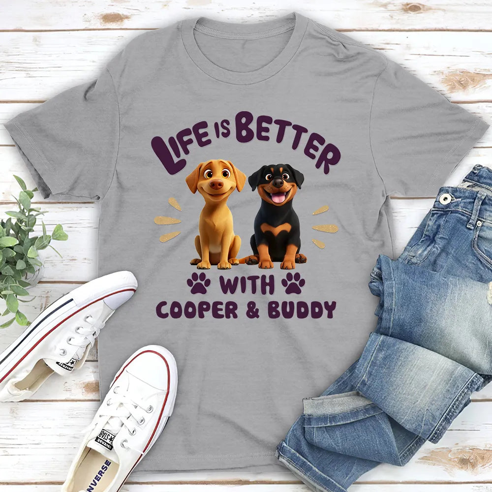 Classic Tee with Fun Dog Print, Comfortable and Versatile, Perfect for Dog Owners