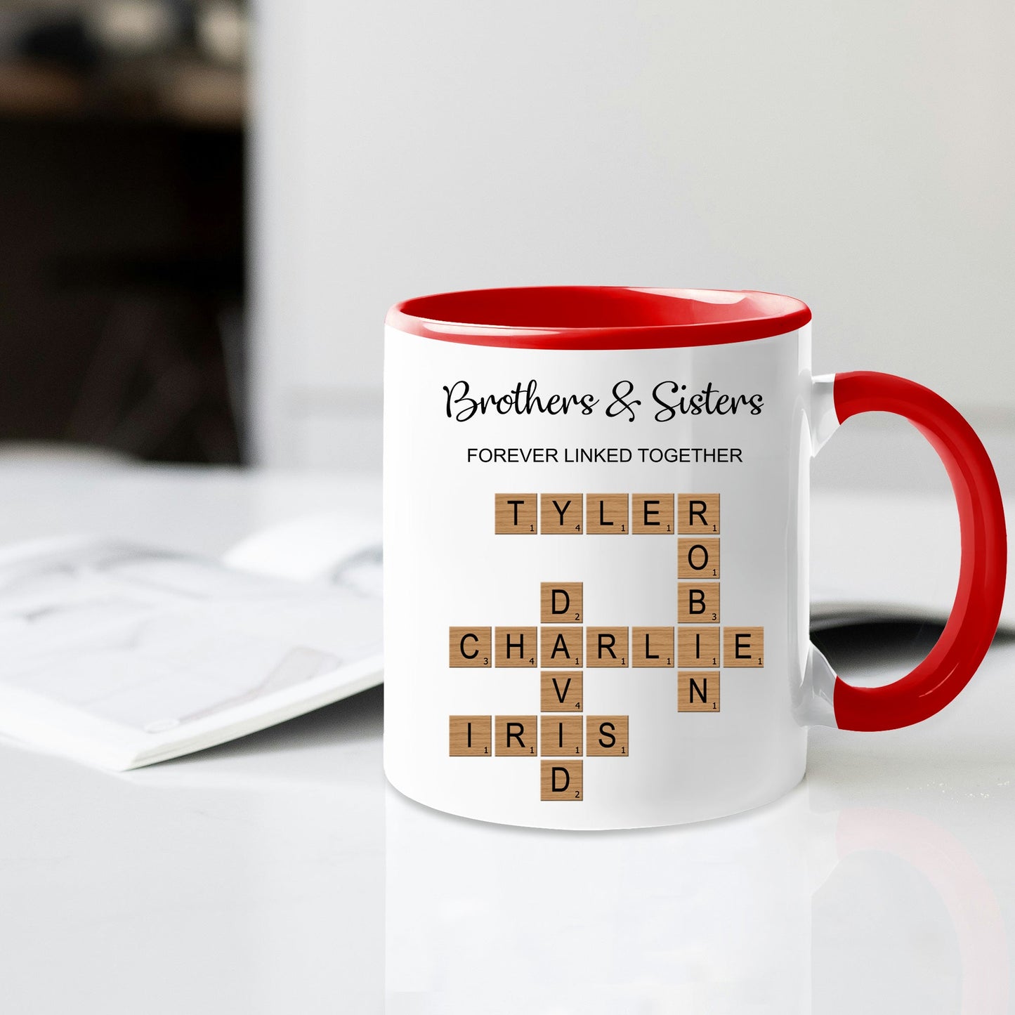 Brothers & Sisters Forever Linked Mug - Custom Gift for Birthdays and Holidays