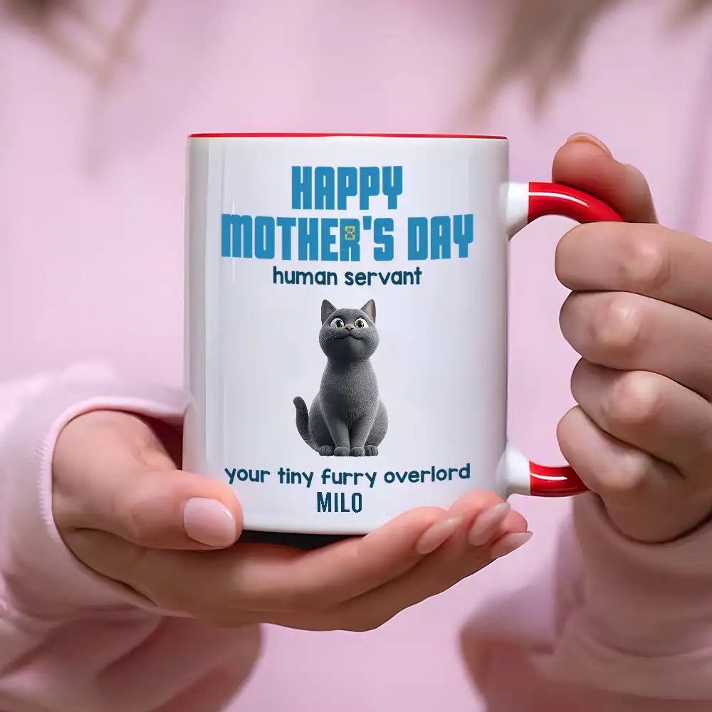 Customizable Cat Mom Mug – ‘Happy Mother’s Day’ Ceramic Mug with Pet Names
