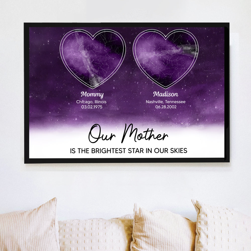 Personalized Star Map Poster/Canvas - Ideal Mother’s Day Gift