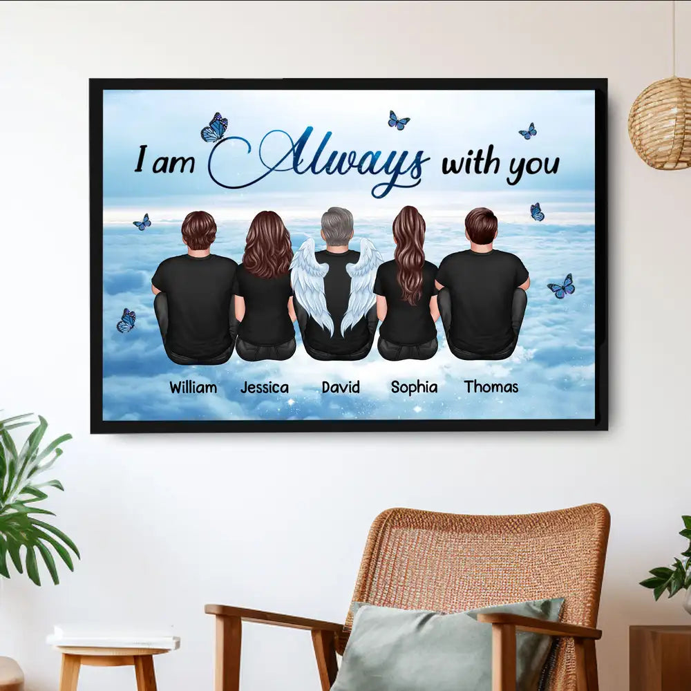 Always With You Grandma Grandpa Dad Mom Kids Dogs Cats Family Memorial Personalized Acrylic Keychain, Sympathy Gift, Remembrance Gift