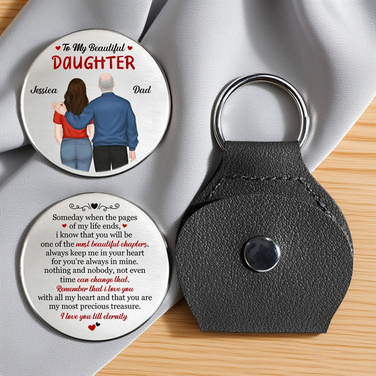 Personalized Pocket Hug With Dad and Daughter Hugging, Sweet Keepsake Token, Unique Gift for Daughter From Dad