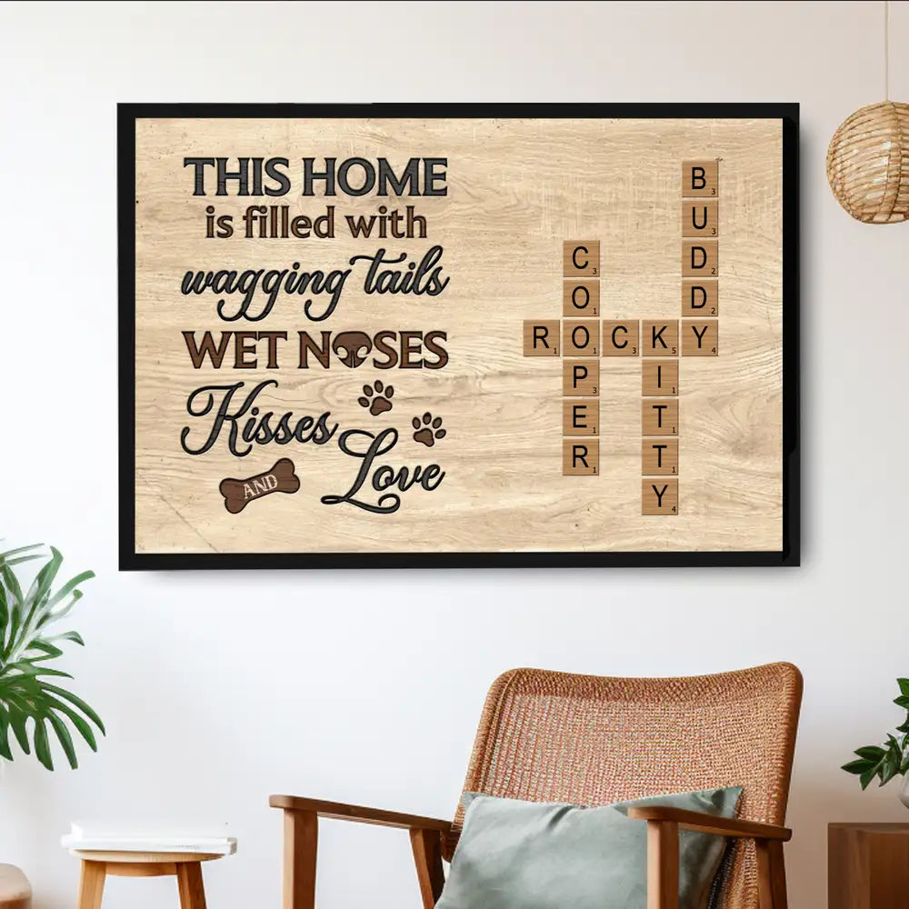 A House is Not a Home Without Paw Prints – Custom Pet Name Puzzle Poster, Ornament, Plaque, Pillow, Cup & More – Personalized Gift for Dog Lovers