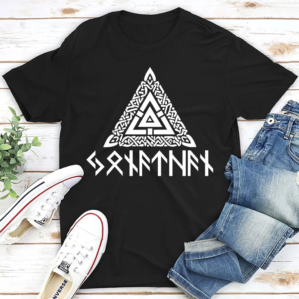 Mystic Rune Triangle Classic Tee, Personalized Custom Graphic for Travel and Gym, Unique Creative Gift for Minimalist Style Fans