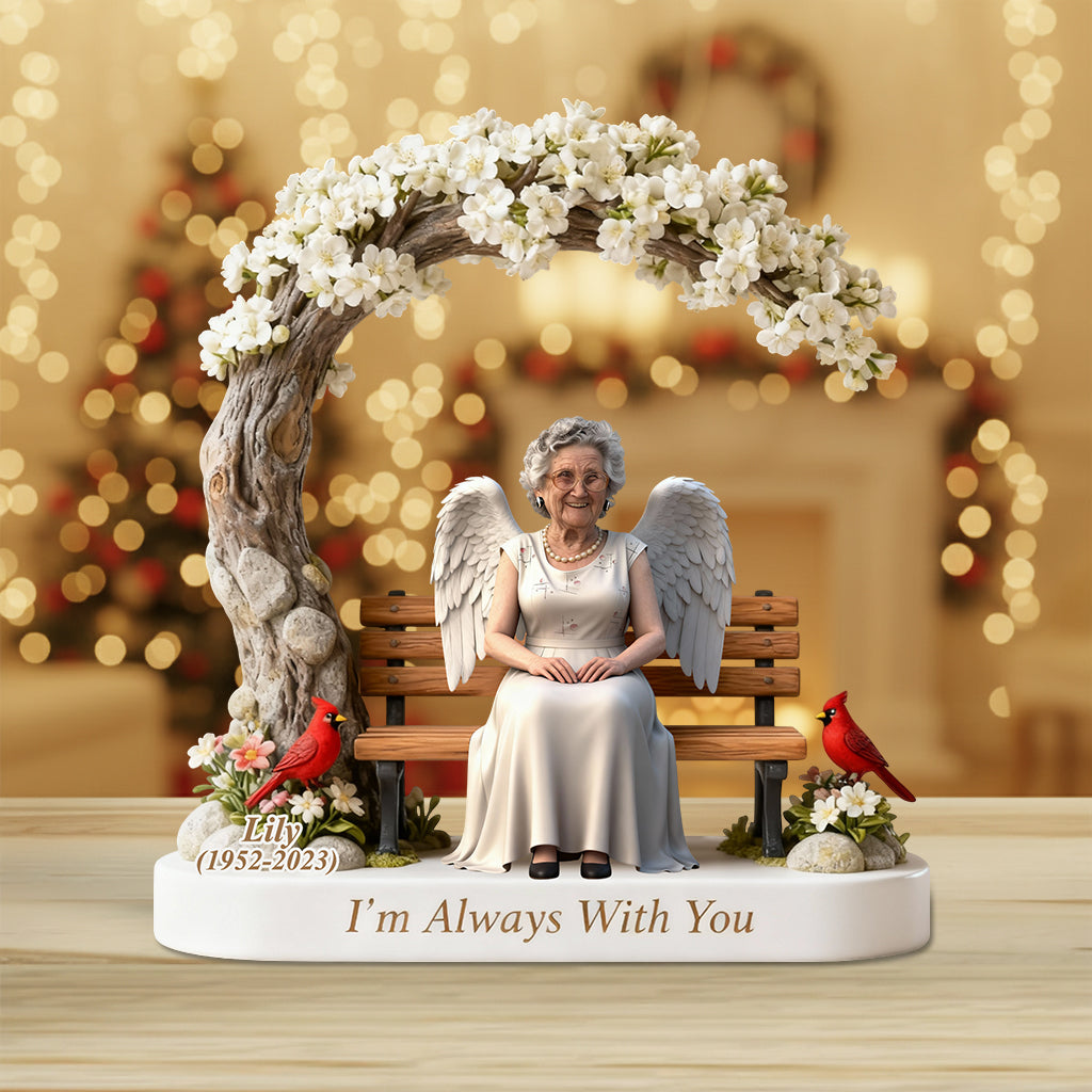 Custom Memorial Black Grandpa Bench Figurine - Personalized Funeral Remembrance Diorama Statue, Sympathy Gift for Loss of Grandfather Family Keepsake