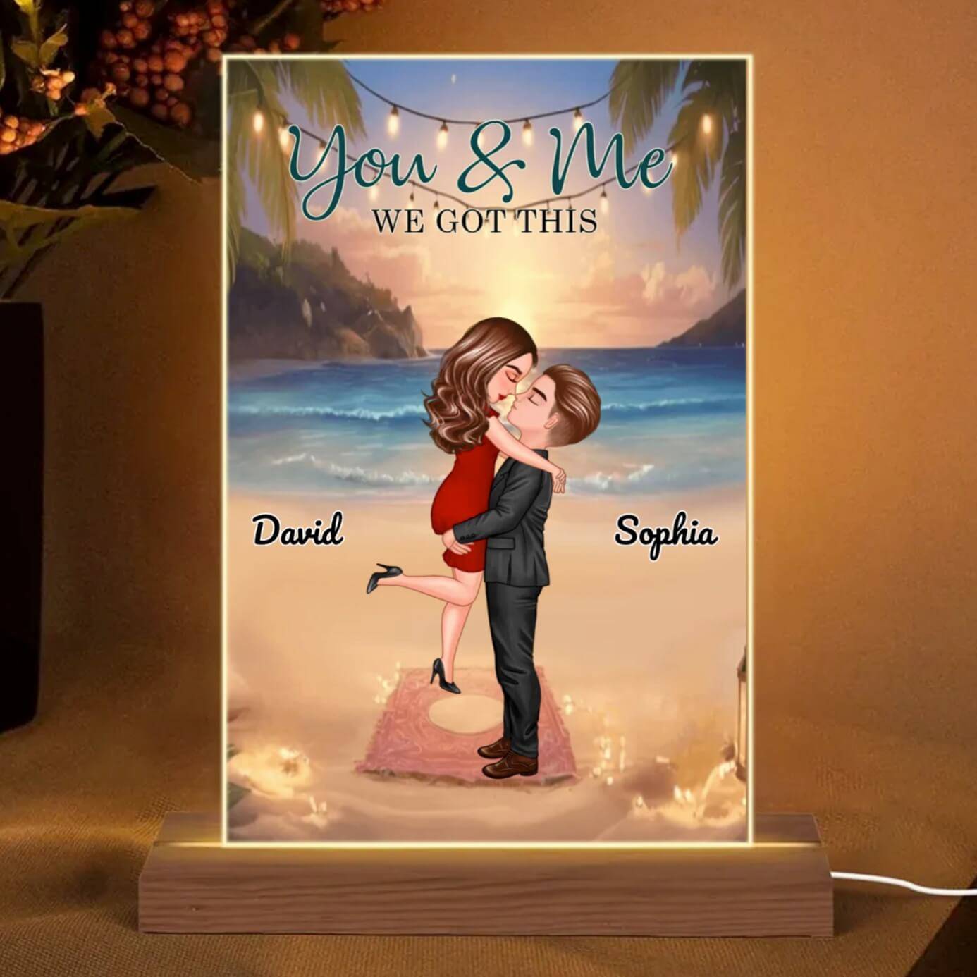 My Missing Piece - Personalized Beach Towel, Wooden Or Acrylic Or LED Plaque, Poster Or Canvas,Wooden Or Acrylic Keychain -  Engraved Design for Him/Her