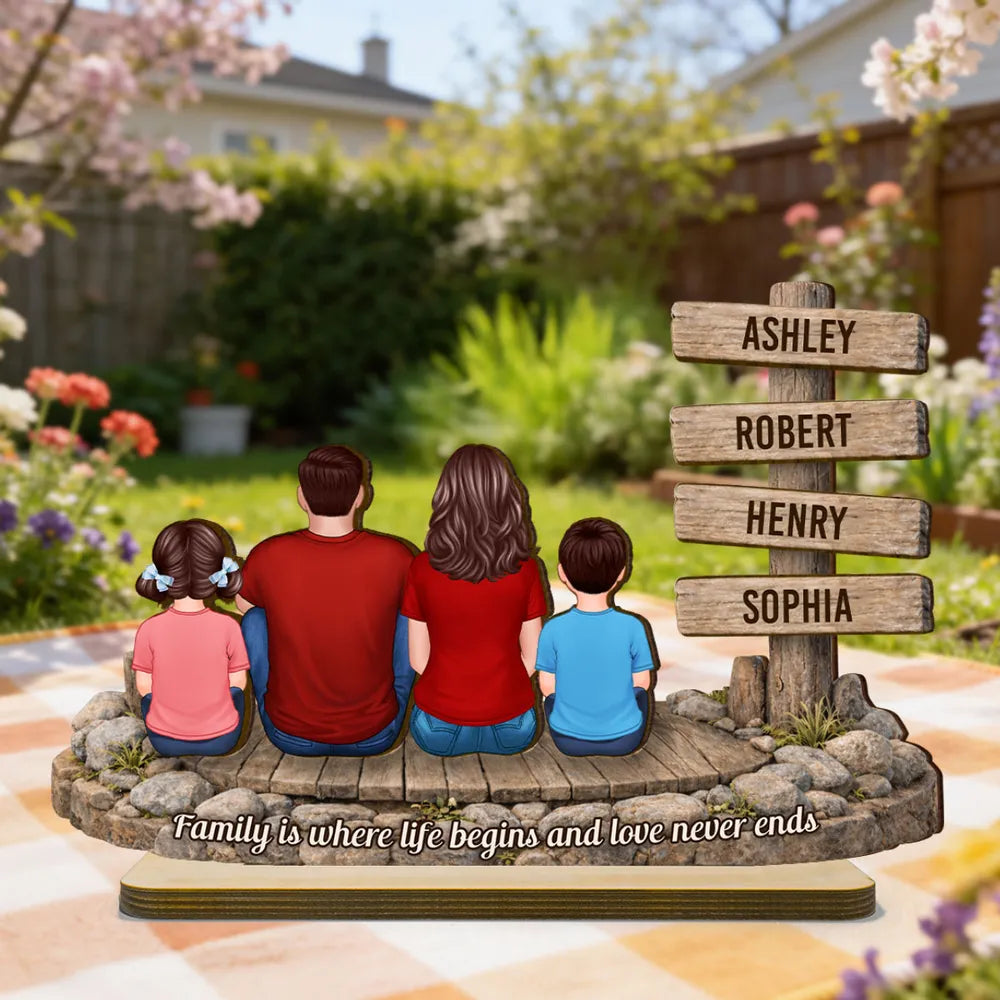 2-Layer Wooden Plaque Personalized Family Keepsake With Heartfelt Message, Cozy Living Room Decor, Unique Gift for Parents