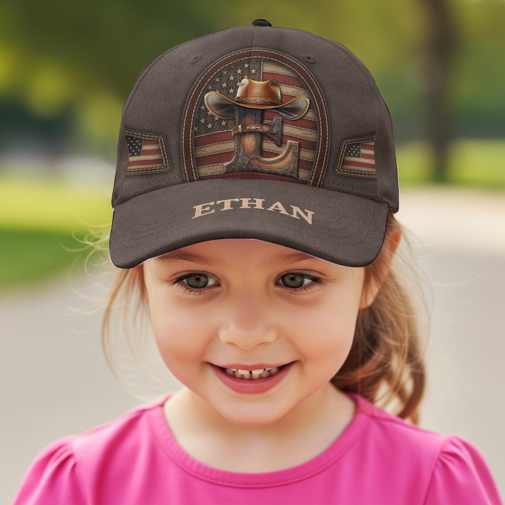 Cowboy Initial Customize - Personalized Western Outfit Classic Cap