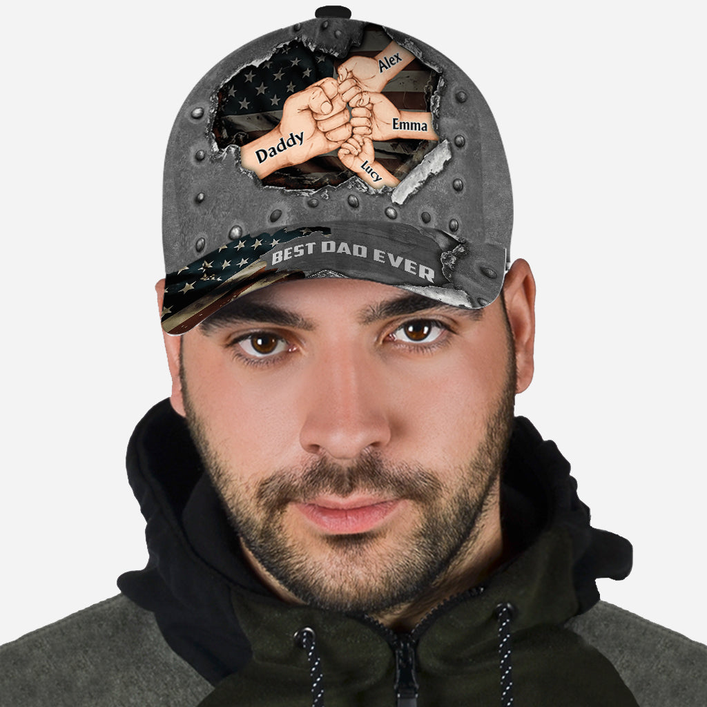 Gift For Dad Best Dad Ever Fist Bump - Personalized Father Classic Cap