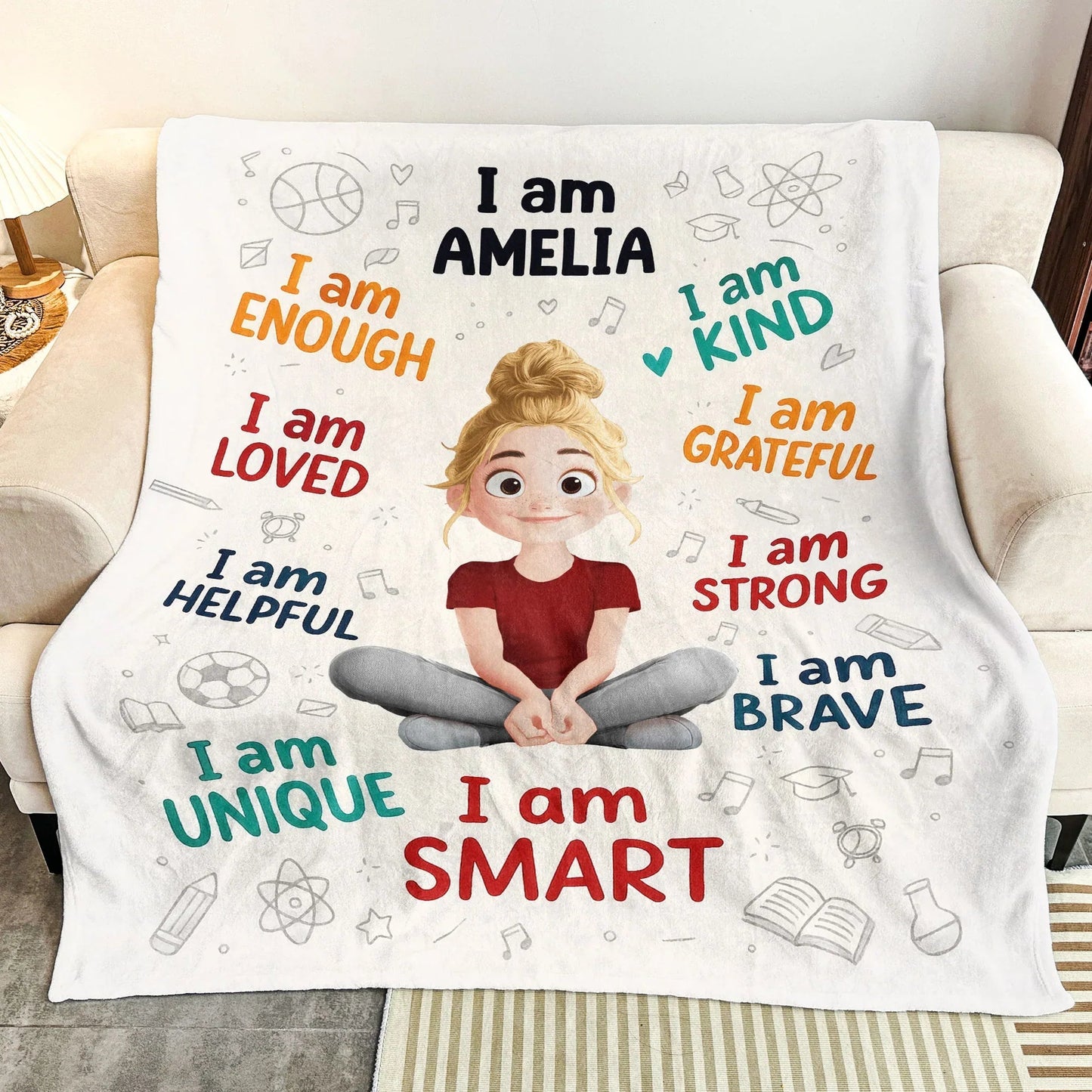 Personalized Kids Affirmation Mug – Cute Cartoon Character, Daily Confidence Boost Gift for Children