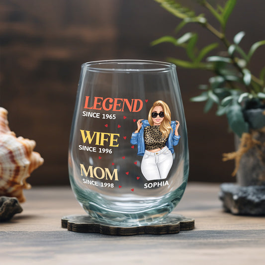 Unique Wine Glass for Her – Custom Design for Wife, Mom, and Grandma to Honor Their Journey