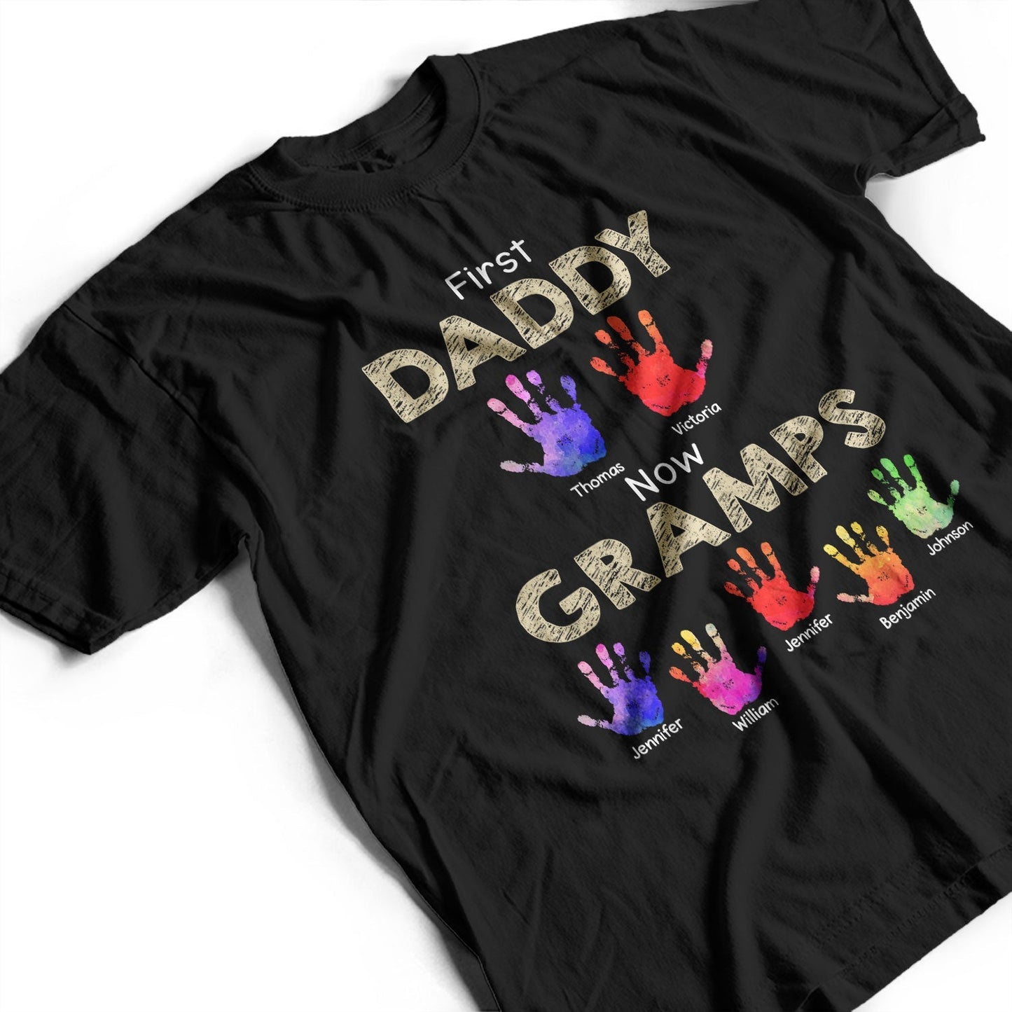 Custom Handprint T-Shirt for Dad or Grandpa – Personalized Gift