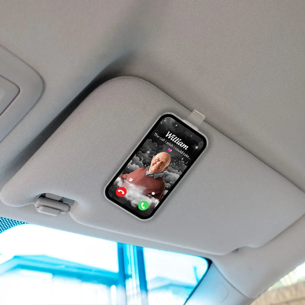 "The Call I Wish I Could Take – Personalized Car Visor Clip for Memorial, Thoughtful Gift"