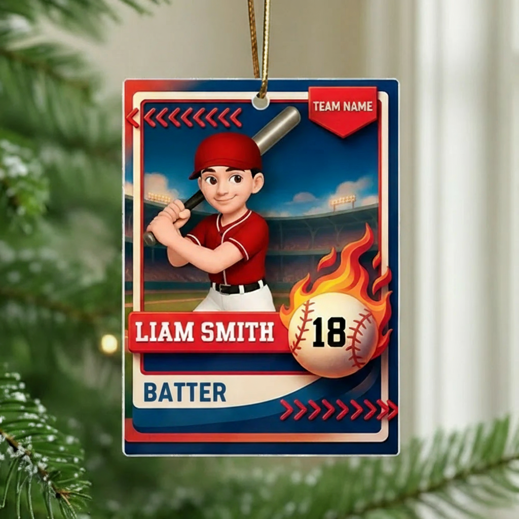 Personalized Baseball Acrylic Ornament – A Unique Gift for Young Players