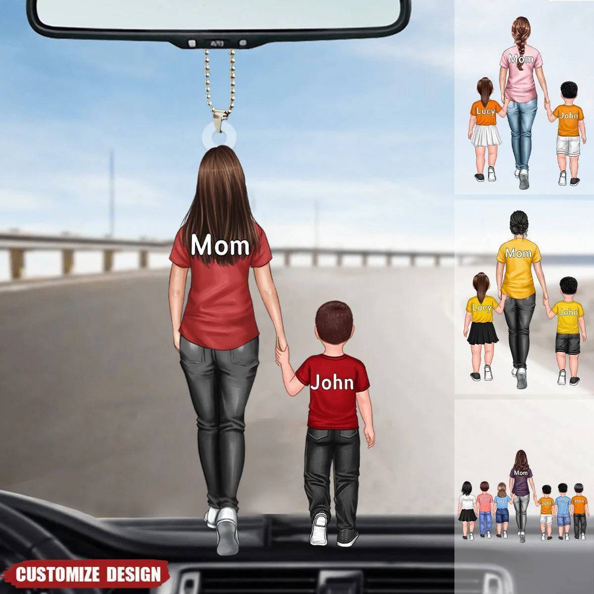 Personalized Dad/Grandpa/Mom/Nana With Kids Acrylic Keychain