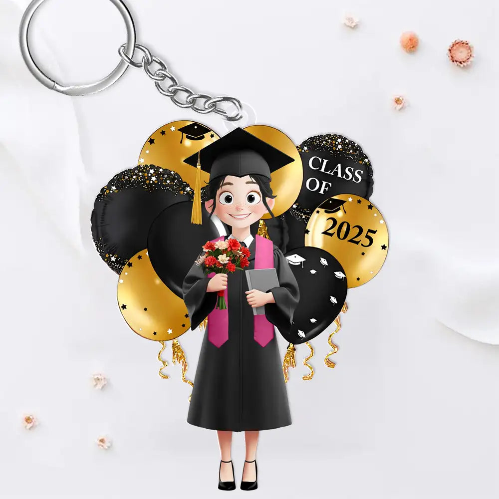 Custom Graduation Keychain - Acrylic Keychain with Custom Name - Perfect Graduation Gift for Students