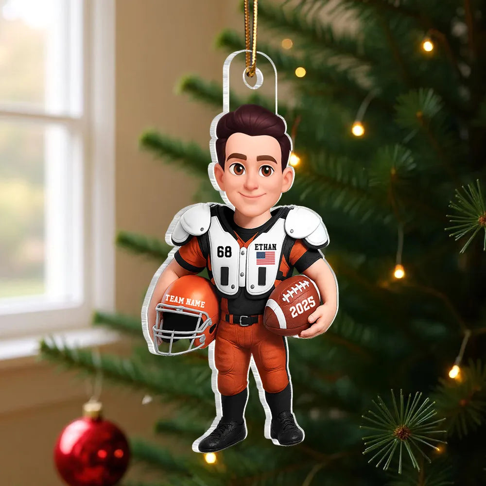 Football Player Acrylic Ornament – Sporty Boy Design, vivid print with premium texture, a perfect gift for athletes and fans