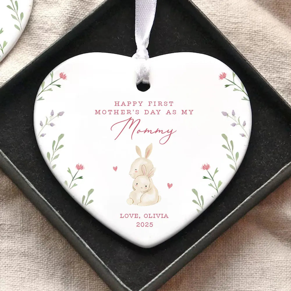 Happy First Mother’s Day as My Mommy – Personalized Ceramic Ornament, Gift for New Moms