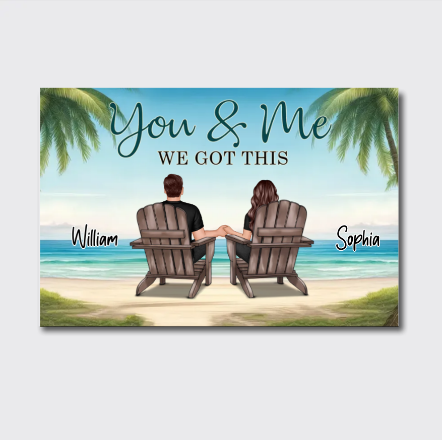 Personalized You, Me, and the Dogs Poster, Canvas, Plaque, and Keychain - Perfect Anniversary Gift for Pet Lovers