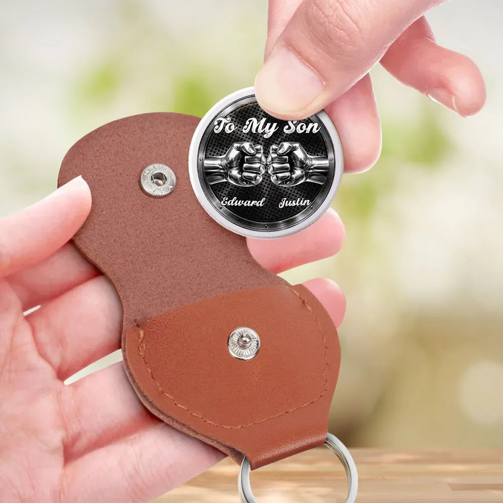 Pocket Hug - Custom Encouragement Keepsake Gift for Son, Be Strong and Courageous, Thoughtful Everyday Carry Token