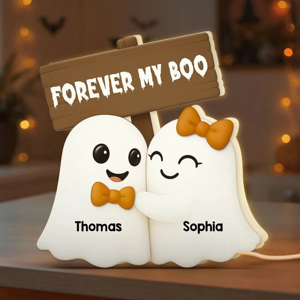 Halloween Acrylic Light Box with Cute Couple Ghosts, Fun Design and Perfect Gift Choice