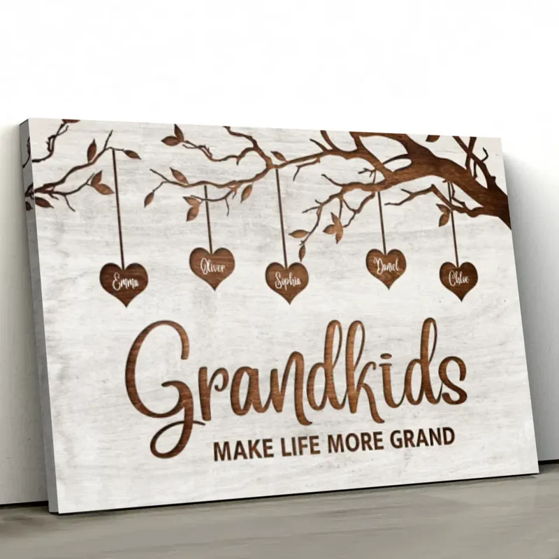 "The Foundation of Family and The Continuation of Love" - Personalized Grandkids Poster for Grandparents